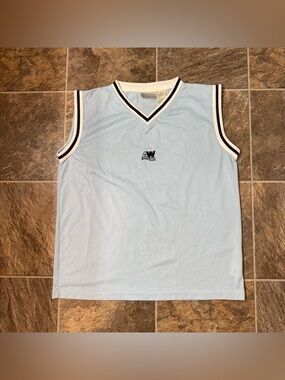 Athletic Works Tank Top Blue Vintage Mesh Polyester Size L 90's Y2K Hip Hop